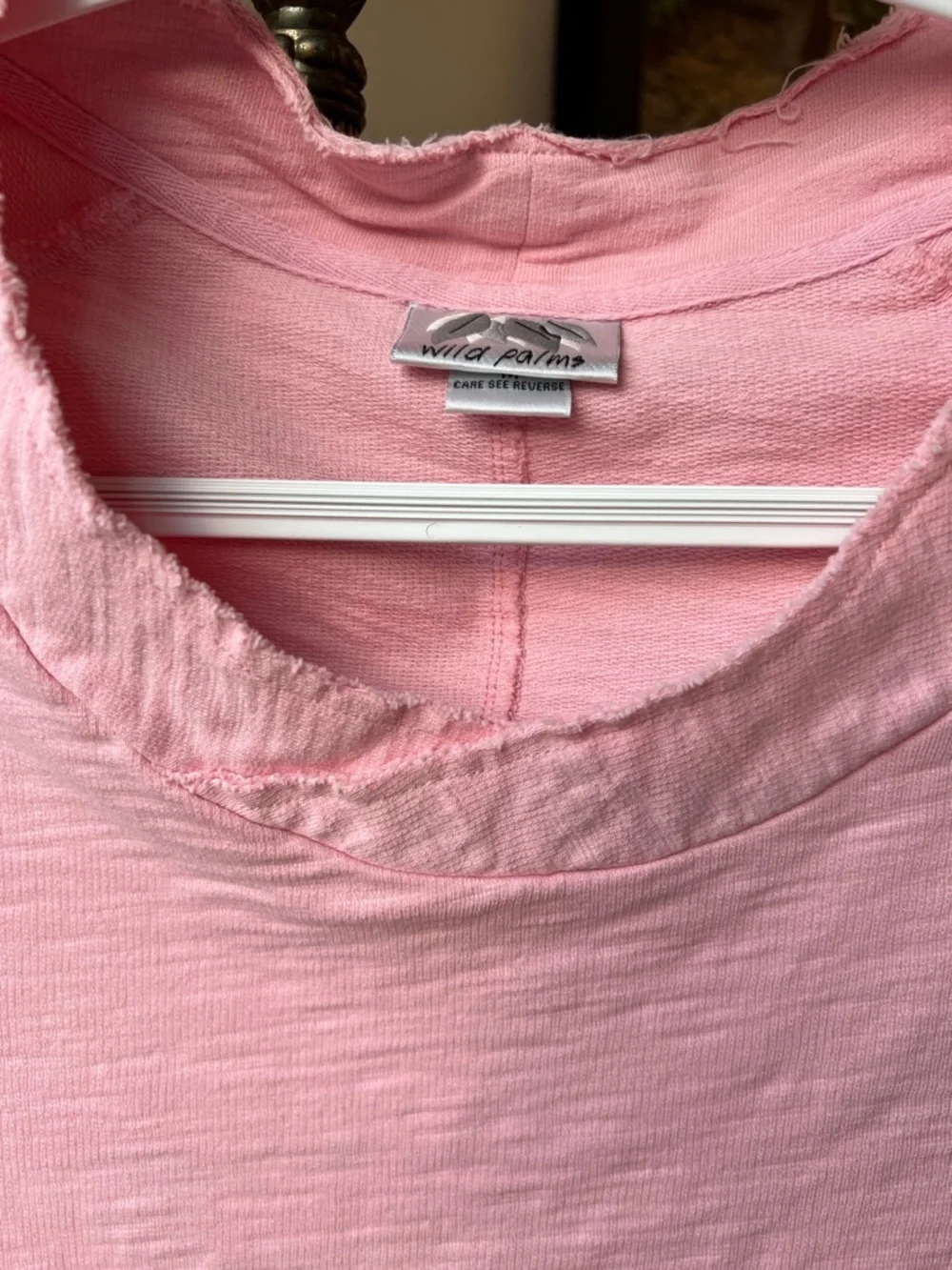 Boho Cozy Cotton Pink Women's Pullover Top - Picture 3 of 6